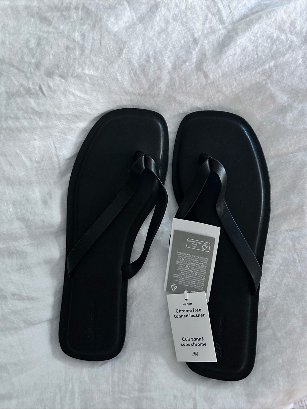 H&M Black Leather Sandal Size 9 - Picture 2 of 9
